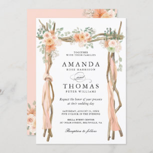 Invitation à thème Blush Chic Floral Mariage Arch