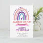 Invitation à thème Boho violet arc-en-ciel (Debout devant)