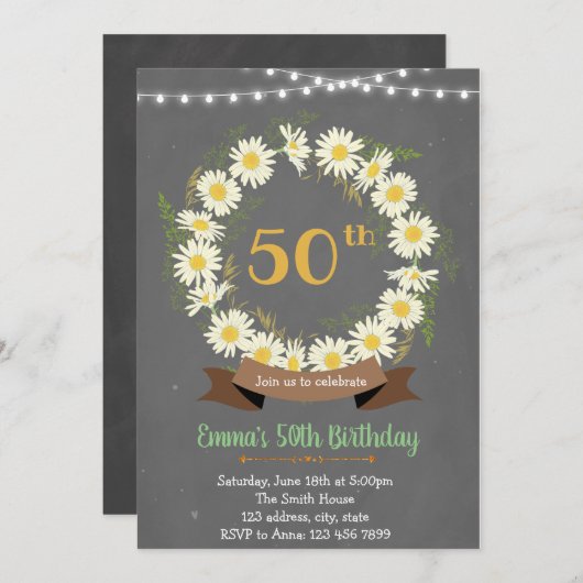 Invitation à thème Daisy (Devant / Derrière)