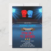 Invitation à thème d'anniversaire de boxe (Devant)