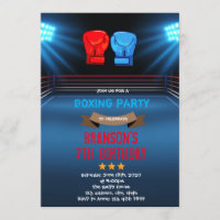 Invitation à thème d'anniversaire de boxe