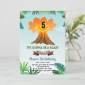 Invitation à thème d'anniversaire du volcan (Debout devant)