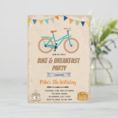 Invitation à thème d'anniversaire vélo et petit-dé (Debout devant)