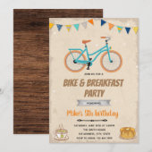 Invitation à thème d'anniversaire vélo et petit-dé (Devant / Derrière)