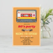 Invitation à thème d'anniversaire vintage cassette (Debout devant)