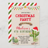 Invitation à thème de cactus de Noël (Devant / Derrière)