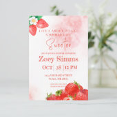 Invitation à thème de fraise rouge (Debout devant)