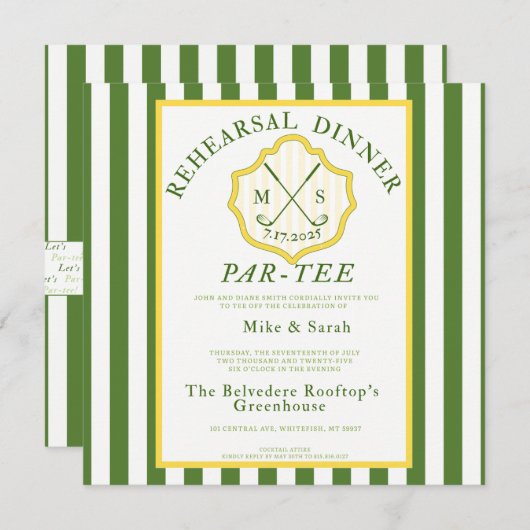 Invitation à thème de golf - "Par-Tee" (Devant / Derrière)