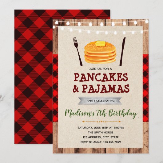 Invitation à thème de la crêpe de bûcheron (Devant / Derrière)