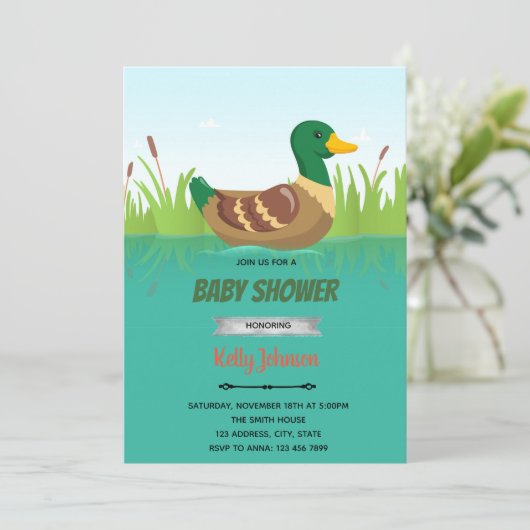 Invitation à thème de la douche d'anniversaire de  (Debout devant)