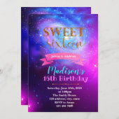 Invitation à thème de la fête de galaxie spirale (Devant / Derrière)