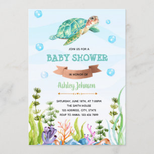 Invitation à thème de la fête des tortues