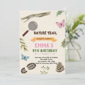 Invitation à thème de la fille du sentier nature (Debout devant)