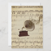 Invitation à thème de musique Mariage antique (Dos)