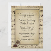 Invitation à thème de musique Mariage antique (Devant)