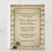 Invitation à thème de musique Mariage antique (Devant)