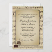 Invitation à thème de musique Mariage antique (Devant)