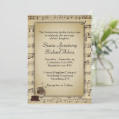 Invitation à thème de musique Mariage antique (Debout devant)
