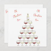 Invitation à thème de Noël; vin; verre de vin (Devant / Derrière)