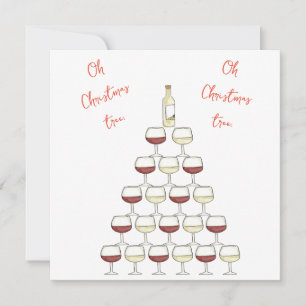 Invitation à thème de Noël; vin; verre de vin