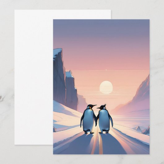 Invitation à thème de pingouin (Devant / Derrière)