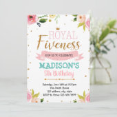 Invitation à thème de princesse royale de fiveness (Debout devant)
