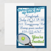 Invitation à thème de tennis personnalisé (Devant / Derrière)