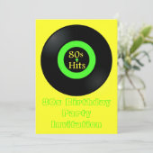 Invitation à thème des années 80 album vinyle rétr (Debout devant)