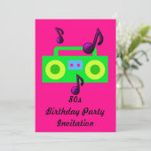 Invitation à thème des années 80 Boombox fluoro (Debout devant)