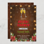 invitation à thème du champagne de Noël (Devant / Derrière)