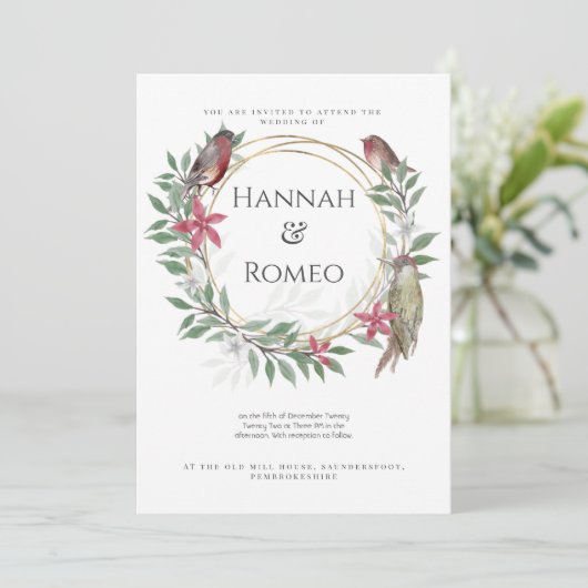 Invitation à thème du mariage de Noël (Debout devant)