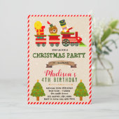 Invitation à thème du train de Noël (Debout devant)