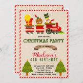 Invitation à thème du train de Noël (Devant / Derrière)