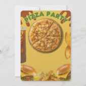 Invitation à thème fête de pizza (Dos)