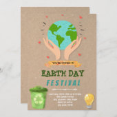 Invitation à thème Jour de l'terre (Devant / Derrière)