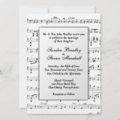 Invitation à thème Mariage de la musique (Devant)
