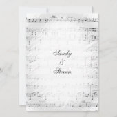 Invitation à thème Mariage de la musique de feuill (Dos)