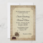 Invitation à thème Mariage de musique antique (Devant)