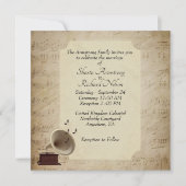 Invitation à thème Mariage de musique antique (Devant)