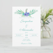 Invitation à thème Mariage d'orchidées violet et T (Debout devant)