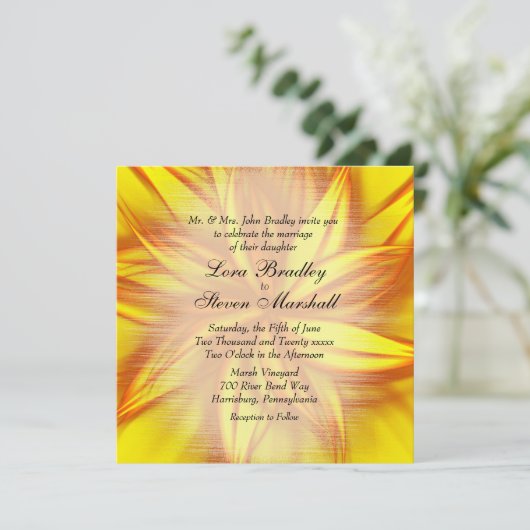 Invitation à thème Mariage floral Fire (Debout devant)