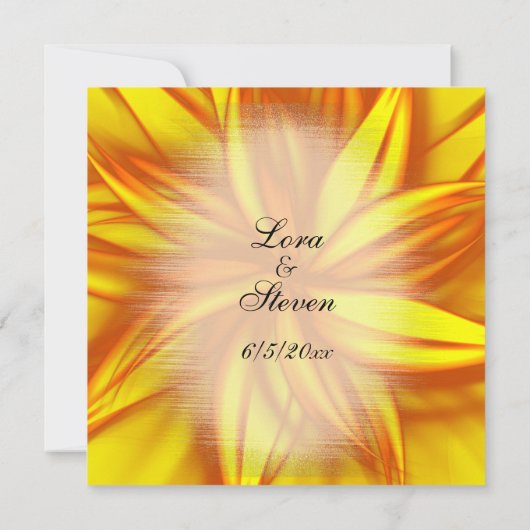 Invitation à thème Mariage floral Fire (Dos)