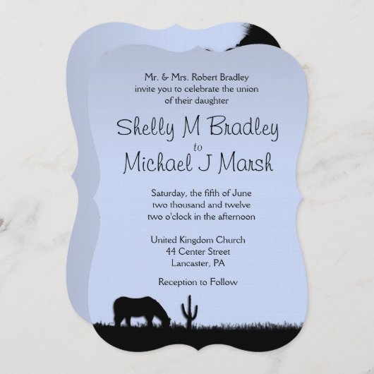 Invitation à thème Mariage occidental (Devant / Derrière)