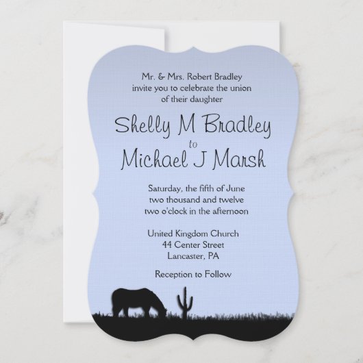 Invitation à thème Mariage occidental (Devant)