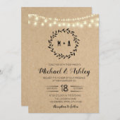 Invitation à thème mariage rustique kraft (Devant / Derrière)