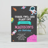 Invitation à thème pour l'anniversaire de l'espace (Debout devant)