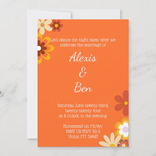 Invitation à thème rétro les années 70 puissance d (Devant)