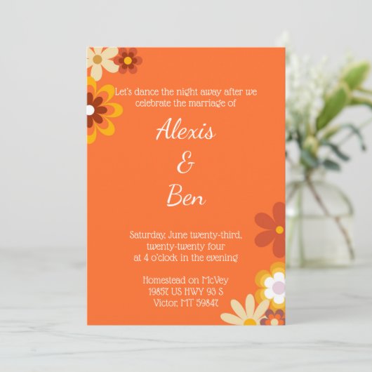 Invitation à thème rétro les années 70 puissance d (Debout devant)