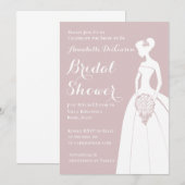 Invitation à thème rose poussiéreux (Devant / Derrière)