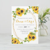 Invitation à thème tournesol (Debout devant)